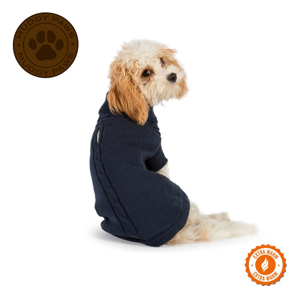Ancol Cable Knit Dog Jumper Dog Apparel Ancol XS Blue 