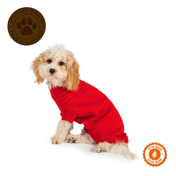 Ancol Cable Knit Dog Jumper Dog Apparel Ancol XS Red 