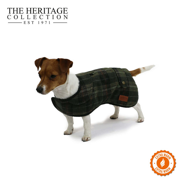 Ancol Heritage Collection Fleece Lined Dog Coats Dog Apparel Ancol S Green Check 