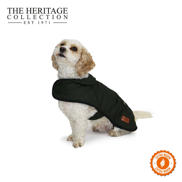 Ancol Heritage Collection Fleece Lined Dog Coats Dog Apparel Ancol S Green Quilt 