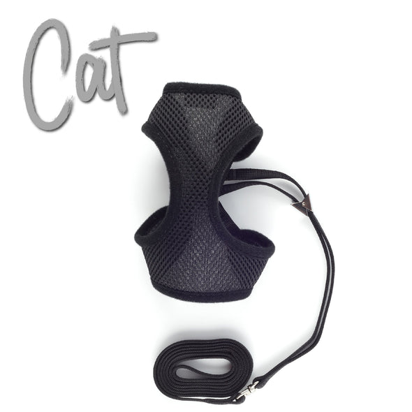 Ancol Soft Cat Harness & Lead Set Pet Collars & Harnesses Ancol S (12cm) Black 
