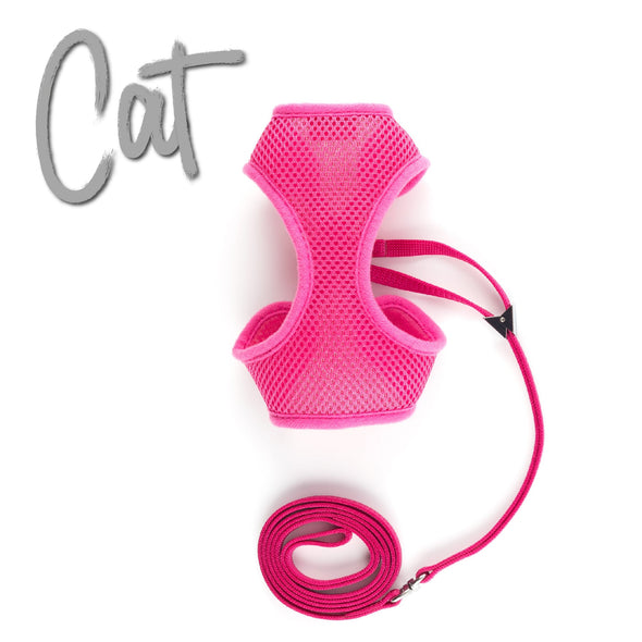 Ancol Soft Cat Harness & Lead Set Pet Collars & Harnesses Ancol S (12cm) Pink 
