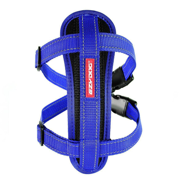 EzyDog Chest Plate Harness For Dogs + Seat Belt Loop Dog Harness Ezy Dog XS Blue 