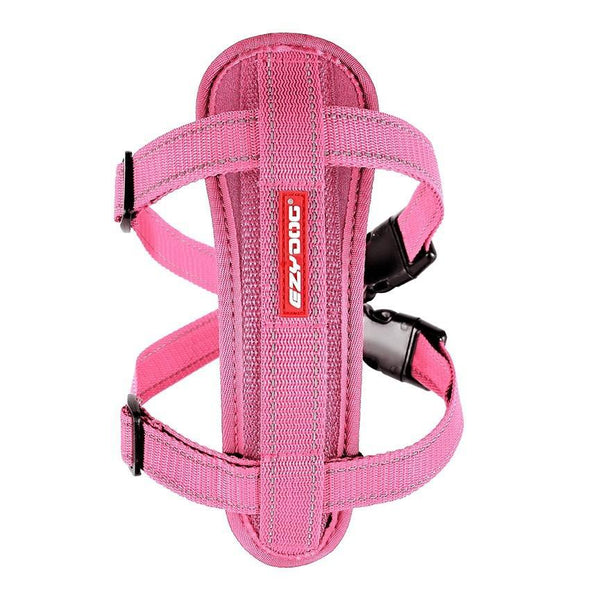 EzyDog Chest Plate Harness For Dogs + Seat Belt Loop Dog Harness Ezy Dog XXS Pink 