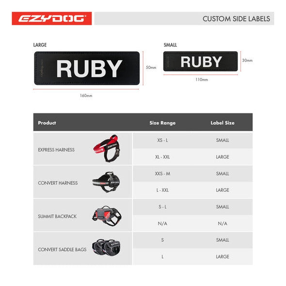 EzyDog Harness Labels & Patches Appliques & Patches Ezy Dog 