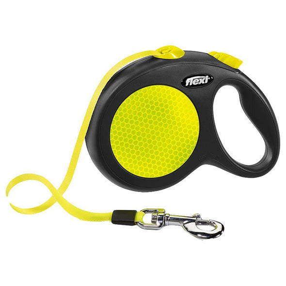 Flexi Retractable New Safety + The Neon Dog Leash 3-5 M Retractable Leash Flexi XS (3 Meter) Neon Yellow Tape
