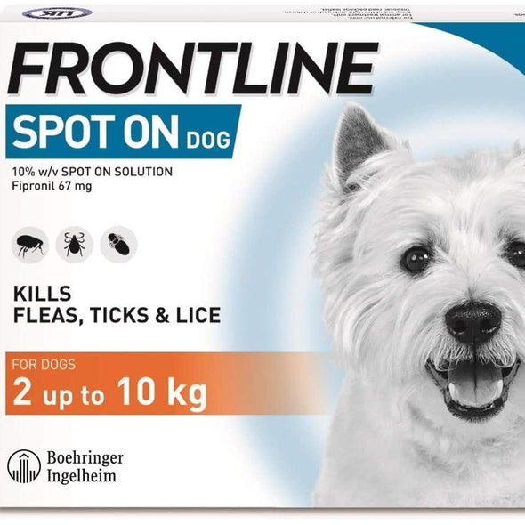 Frontline SPOT ON for Dogs Pet Flea & Tick Control Travfurler Small Dogs (2-10kg) 3 Pack 