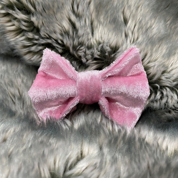 Handmade Velvet Cat & Dog Bow Tie for Collars Travfurler Ltd Small Baby Pink 