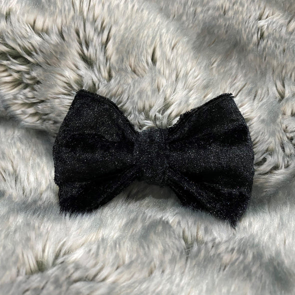 Handmade Velvet Cat & Dog Bow Tie for Collars Travfurler Ltd Small Charcoal Black 