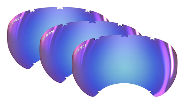 Original Rex Specs Replacement Lenses (OG ONLY) Ski & Snowboard Goggle Accessories RexSpecs X-Large Blue Mirror - 3 Pack 