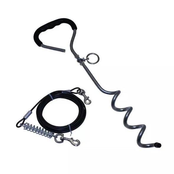 Pet Gear Tie Out Cable & Stake Set Pet Leash Extensions Pet Gear 