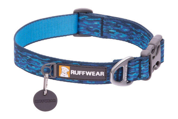 Ruffwear Flat Out Dog Collar Pet Collars & Harnesses Ruffwear 11"-14" (28 - 36 mm) Oceanic Distortion 