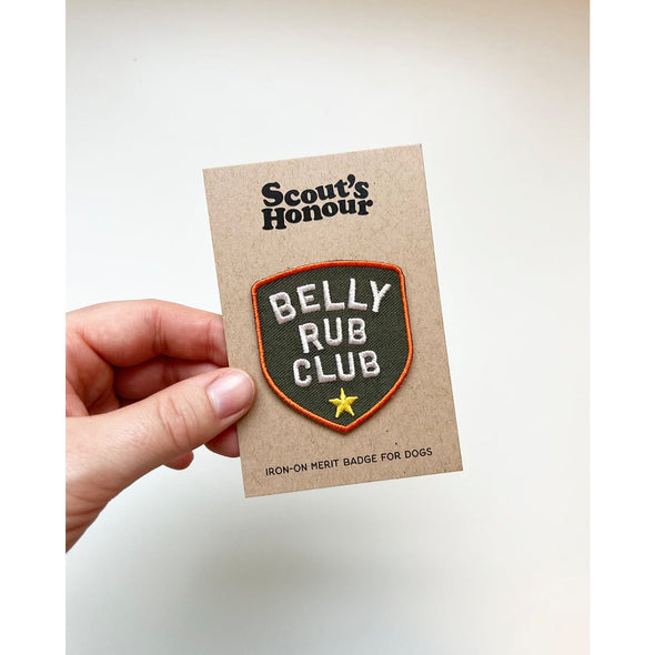 Scouts Honour Iron On Patches For Dogs Appliques & Patches Scouts Honour Belly Rub Club (NEW) 