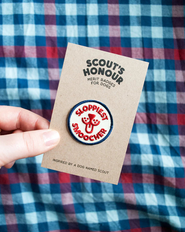 Scouts Honour Iron On Patches For Dogs Appliques & Patches Scouts Honour Sloppiest Smoocher 