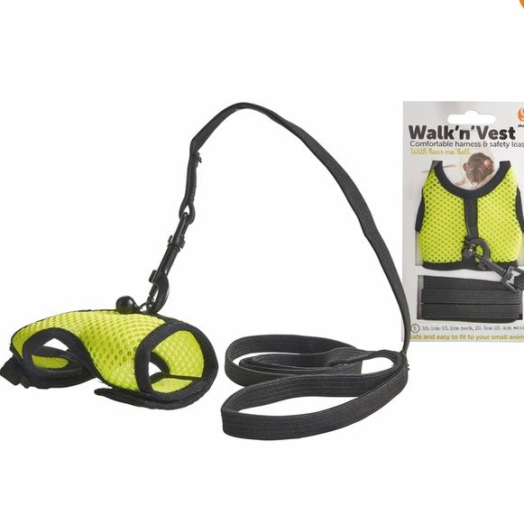 Small Mammal Walk 'N' Vest Harness & Leash Set Travfurler Ltd Small Yellow 