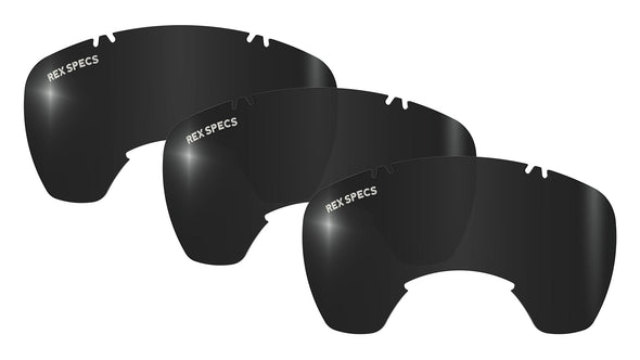 Small-Wide Rex Specs Replacement Lenses (Original) Ski & Snowboard Goggle Accessories RexSpecs Small-Wide (Original) Smoke - 3 Pack (Limited Edition) 