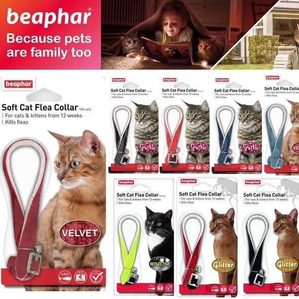 Soft Cat and Kitten Flea Collar - Beaphar Cat Collar Beaphar Velvet - Red 